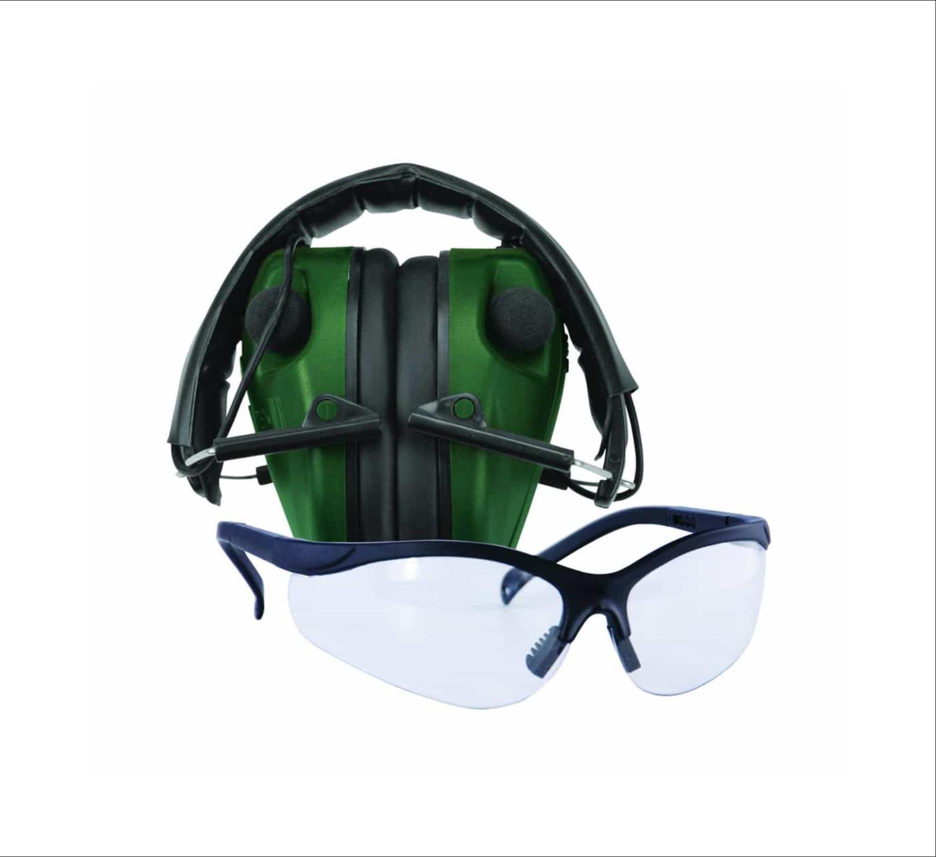Caldwell EMax Low Profile Electronic Hearing Protection Shooting Glasses Combo