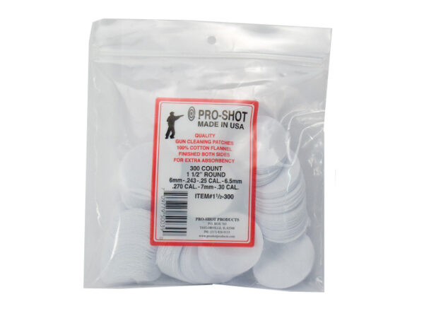 Pro Shot 6mm-.30 Cal. - 1 1/2" Round Patches