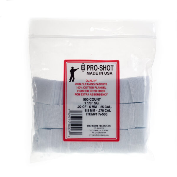 Pro Shot 7mm-.38 Cal. / 6mm Benchrest - 1 3/4" Square Patches