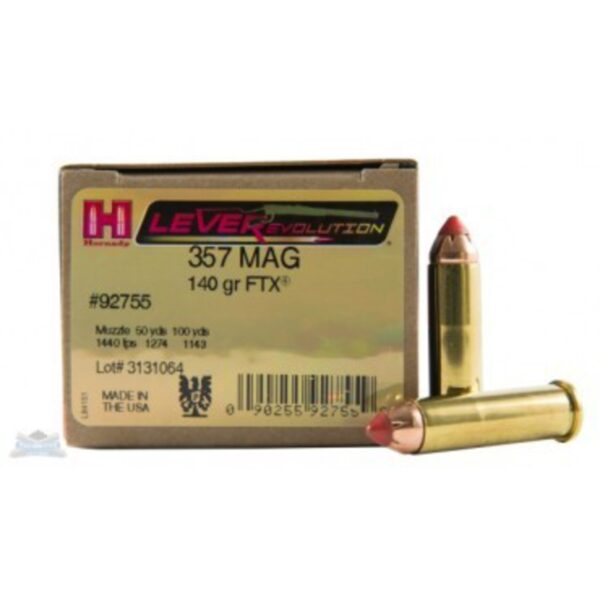 Hornady Ammunition Leverevolution 357 MAG 140Grn FTX (25 Pack) (HORN-92755)