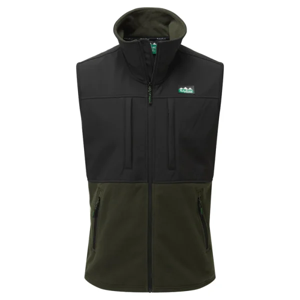 RIDGELINE MEN’S HYBRID FLEECE VEST OLIVE/BLACK