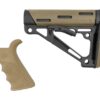 Hogue AR-15/M-16 Kit - Finger Groove Beavertail Grip and OverMolded Collapsible Buttstock - Fits Commercial Buffer Tube - Flat Dark Earth Rubber