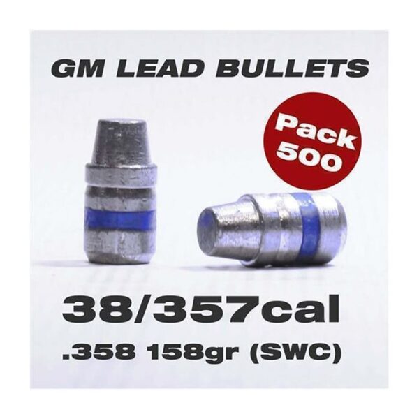 GM Lead Bullets .358 158gr (SWC) Pk500 38/357cal - Image 2