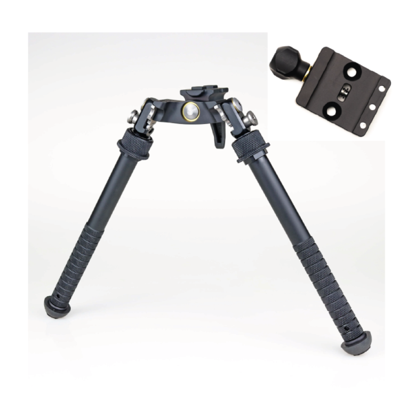 The Atlas BT69 CAL (Cant And Loc) Bipod is designed for shooters who prioritize stability and precision without the need for a panning feature. This model comes with the ARCALOCK Clamp, offering a secure attachment to ARCA rails, and is built to meet the demands of serious marksmen. Specifications: No Panning Feature: The BT69-NC is part of the CAL series, specifically developed for shooters who do not require the panning feature. This focus on cant adjustment allows for more precise stabilization. Material Construction: The bipod is primarily constructed from 6061-T6 aluminum, providing a strong yet lightweight structure. The inner legs, which endure more stress, are made from the stronger 7075-T6 aluminum. All aluminum parts are Mil-Spec Type III hard coat anodized for enhanced durability. Heat-treated stainless steel components are also used for increased strength and longevity. ARCALOCK Clamp Included: This model includes the ARCALOCK Clamp, which securely attaches to ARCA/1.5" dovetail rails, preventing slippage and ensuring a stable shooting platform. Pod-Loc System: The bipod supports the original KMW "Pod-Loc," allowing for easy and secure cant adjustments. Height Range: The bipod has an adjustable height range of 6 to 12.3 inches, with a height of 8.1 inches when positioned at 90°. Cant Adjustment: The BT69-NC offers a preloaded cant adjustment range of 63 degrees, providing flexibility to stabilize the rifle on uneven terrain. Position Button: Features a 0.5" diameter position button for easy leg adjustments. Leg Positions: The bipod offers five leg positions—0°, 45°, 90°, 135°, and 180°—allowing for various shooting angles and stances. Non-Rotating Legs: The outer legs do not rotate around the inner legs, ensuring stability and ease of use. Larger, Stronger Inner Legs: The bipod's inner legs are designed to be larger and stronger, supporting heavy use and providing enhanced durability. Weight: Weighs 14.4 ounces, balancing portability with robust construction. Footprint: The footprint of the bipod ranges from 9.25 to 16.5 inches, ensuring a broad and stable base. Color: Available in black only, offering a sleek and professional appearance. The Atlas Bipod BT69 CAL with ARCALOCK Clamp is a high-quality, durable bipod designed for precision shooting without the panning feature. Its robust construction, advanced materials, and versatile leg positions make it an excellent choice for shooters who require stability and reliability in their equipment.