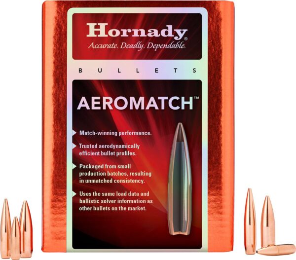 Hornady 6.5mm .264 140gr AEROMATCH Bullets – 500 Pack