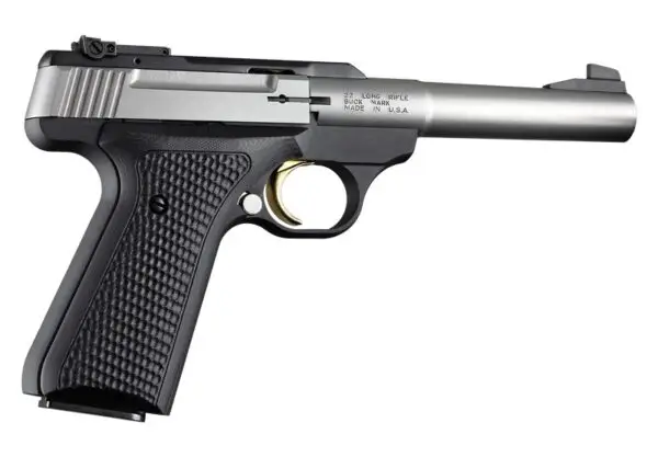 Hogue Piranha G10 Grip for Browning Buck Mark offers a precision fit, aggressive texture, and solid black G10 construction for superior control and durability.