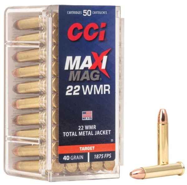 CCI Maxi-Mag 22 WMR 40gr TMJ Ammo – .22 WMR Ammunition for Target Shooting
