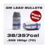 GM .357 Cal 180gr Lead Bullets (T/C) Pk500 – 38/357 Cal Pack of 500