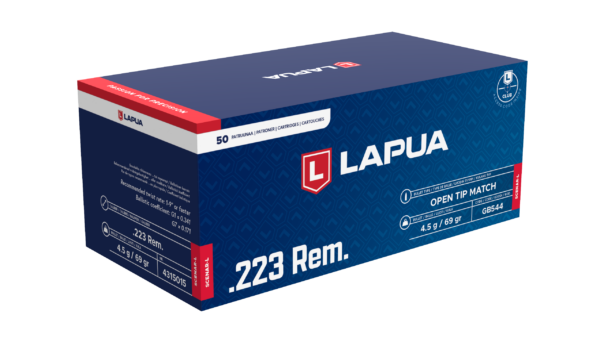 Lapua .223 Rem 69gr Scenar-L Open Tip Match Ammo