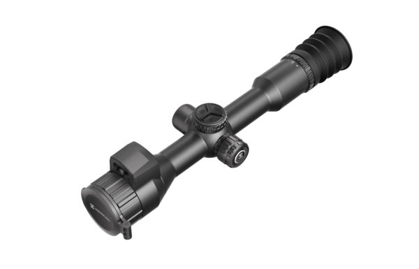 HIKMICRO Neos NH25L thermal scope for air rifles with built-in laser rangefinder, ballistic calculator, 320x240 thermal sensor, compact 30mm tube design and AMOLED display for night hunting and pest control