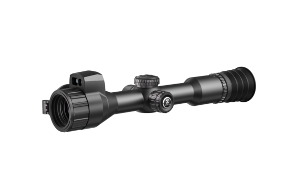HIKMICRO Neos NH25L thermal scope for air rifles with built-in laser rangefinder, ballistic calculator, 320x240 thermal sensor, compact 30mm tube design and AMOLED display for night hunting and pest control