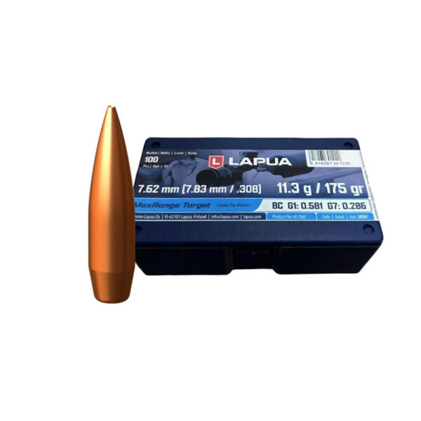 Lapua .308 / 7.62mm 175gr MaxRange Target OTM Bullet Heads