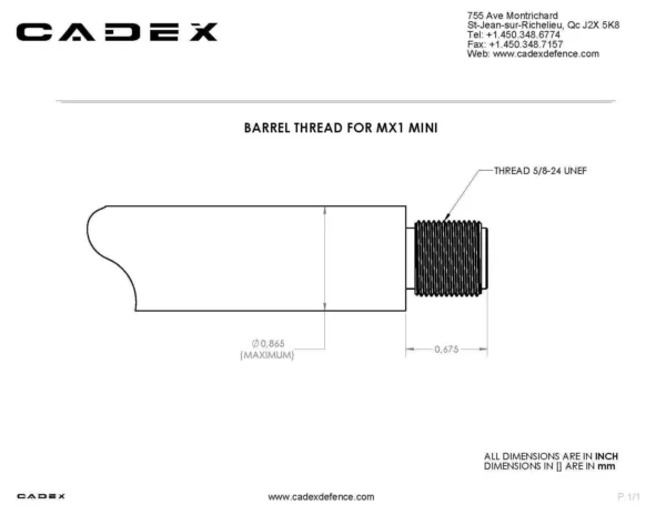 Cadex Defence MX1 Mini Muzzle Brake